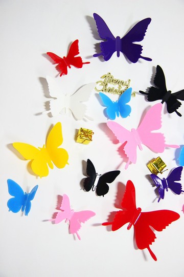 iINDOORS 3D水晶實感蝴蝶 12入/組 壓克力 牆壁裝飾