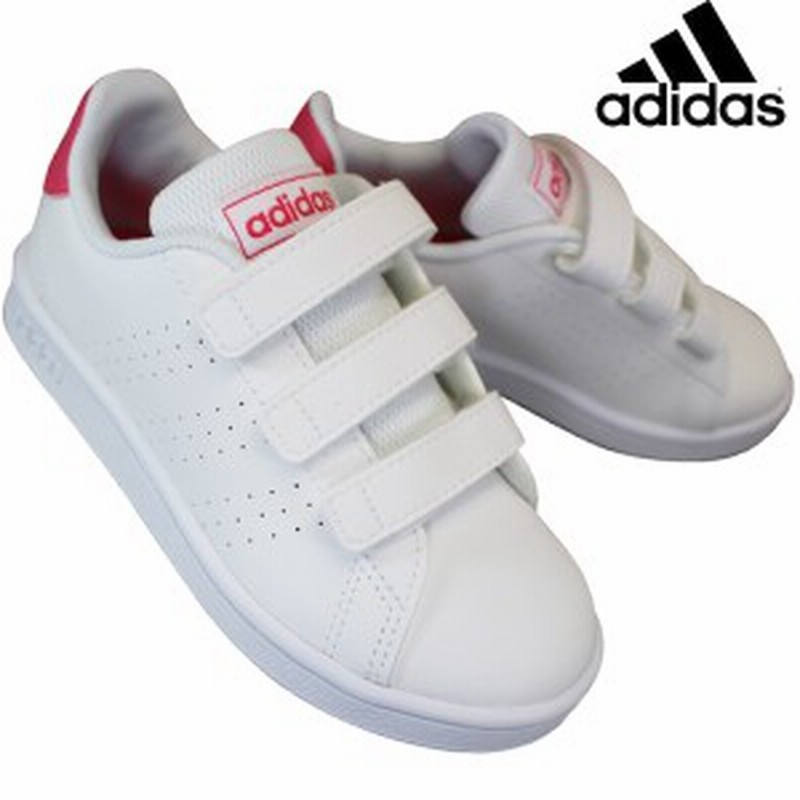 アディダス Adidas Ef0221 アドバンコートc ホワイト ピンク Advancourt C キッズ スニーカー マジックテープ ベルクロ コートタイプ キ 通販 Lineポイント最大1 0 Get Lineショッピング