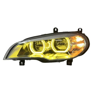(質量保固）適用于07-13款BMW X5大燈總成E70改裝高配LED天使黃金眼日行燈