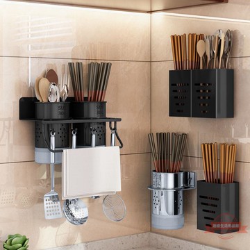 雙層筷子籠筷子筒壁掛式廚房筷籠筷簍免打孔不銹鋼置物架收納盒