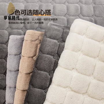 免運 法蘭絨格子 沙發墊 冬季輕奢高級感毛絨坐墊簡約百搭皮沙發蓋布xj8041