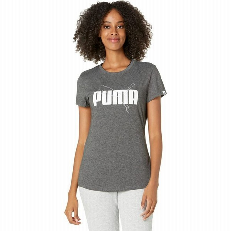 プーマ Puma レディース Tシャツ トップス Mirrored Tee Puma Black Heather Puma White 通販 Lineポイント最大0 5 Get Lineショッピング