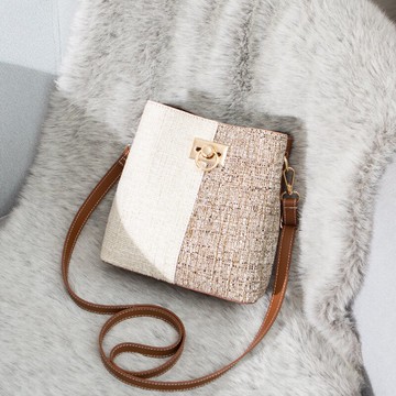 夏天撞色水桶包包女新款潮網紅時尚大容量單肩斜挎包休閑百搭