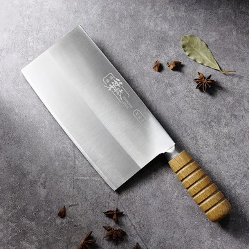 葉添-木柄系列 傳統菜刀-中式片刀 六寸