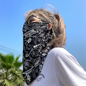 防曬面罩 女全臉紫外線掛耳圍巾 遮陽臉罩騎行面紗【不二雜貨】
