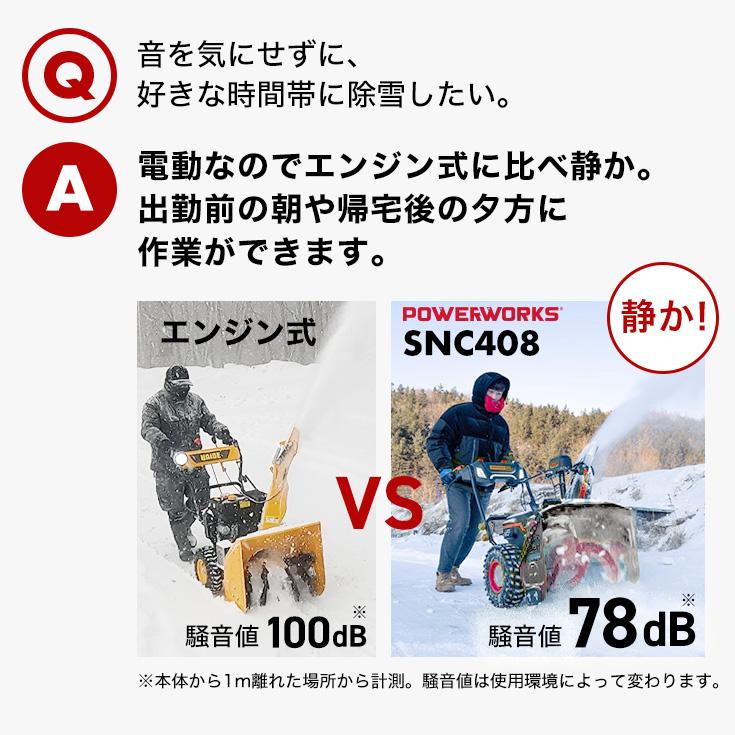 ＜即納 12月限定 直前割＞電動除雪機 （大容量バッテリー2個 充電器）SNC408