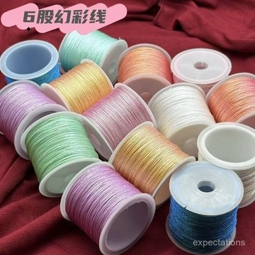 隔日達⚡️0.4mm蠟線 蠟線編織 6股幻彩線 變色龍金絲線 手工diy編織線 編手鏈繞線 刺繡材料 南美蠟線 蠟線幻彩
