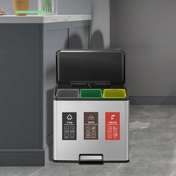 免運 開立發票 垃圾桶 商用垃圾桶 果皮箱 廚房垃圾桶不銹鋼分類垃圾桶公共場合廚房酒店商用干濕分離大容量帶蓋腳踏式X