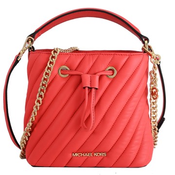 MICHAEL KORS SURI斜紋車線迷你兩用水桶包(紅)