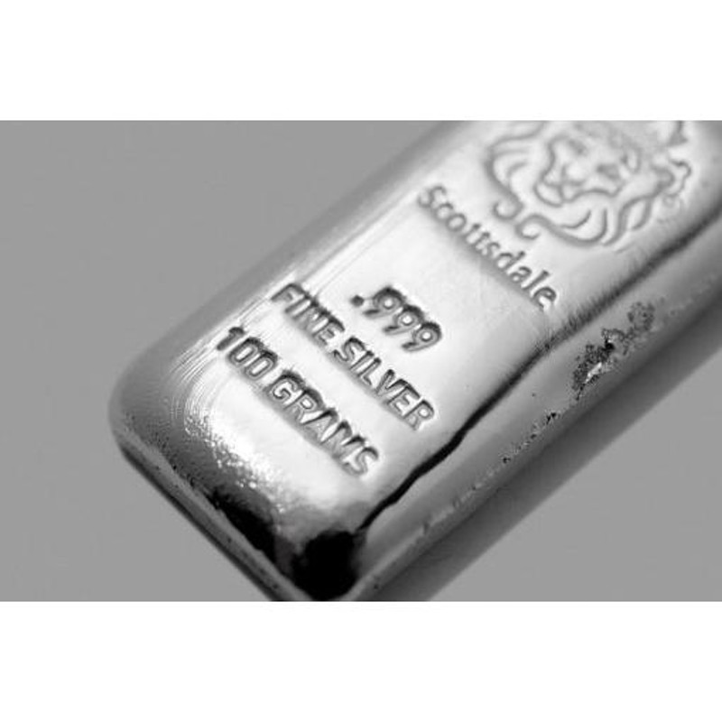 【新品・保証書付き】100g 純銀 キャストバー インゴット スコッツデール社 保証書付き] (新品) アメリカ「キャスト バー」純銀 100グラム バー