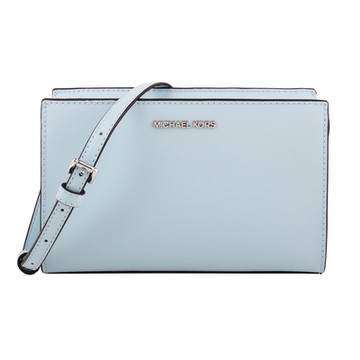 MICHAEL KORS 銀字防刮PVC 斜背包(嫩天藍)mini款