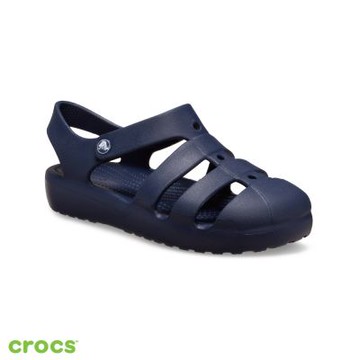 Crocs卡駱馳 (童鞋) Fisherman Sandal 涼鞋 (小童)-深藍色 210626-410