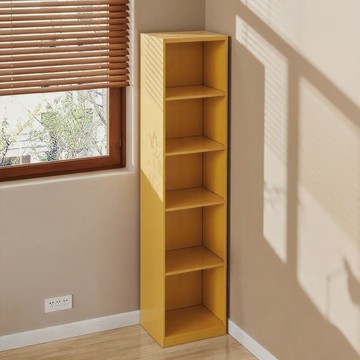 鋼制轉角窄書架簡易落地收納鐵皮儲物柜夾縫小書柜客廳鐵藝置物架zm7191ws7191