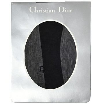 Christian Dior 迪奧 優雅左腳踝DIOR字母圖騰花紋褲襪(黑色/M)