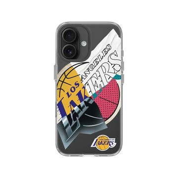 iPhone 16 Clear Case（相機按鈕） 透明 - NBA - 拼接系列-洛杉磯湖人 L.A. Lakers - Style Mix