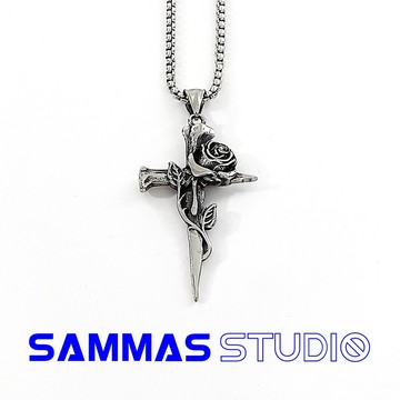SAMMAS 🔥限時下殺 復古玫瑰十字架項鍊 男女款 潮流 潮牌 百搭 小眾 鍊子 穿搭配件