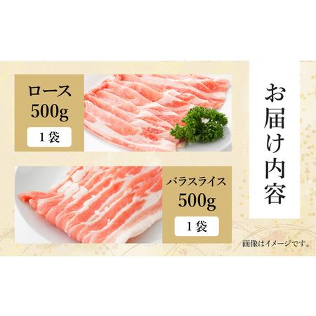 ふるさと納税 KU091 宮崎県産ブランド豚のロースとバラスライスセット　計1kｇ(ロース500ｇ、バラスライス500ｇ)　便利な個包装　【.. 宮崎県串間市