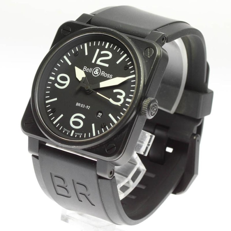 ☆良品☆保証書付き【Bell＆Ross】ベル＆ロス BR03-92 デイト 自動巻き メンズ | LINEショッピング