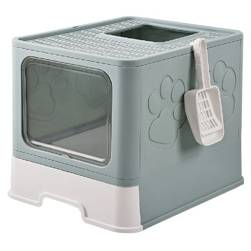 skylife 0199折疊貓砂盆 新 PET+PP材質  49 x 40 x 40cm  綠色  1個