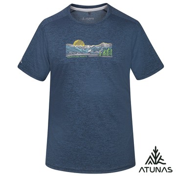 【ATUNAS 歐都納】男循環酷涼節能抑菌短袖T恤A1TS2508MC麻花靛藍