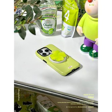 ANMEINICE原創蘋果綠的夏天新款適用iPhone16promax手機殼蘋果15pro韓國圓邊二合一菲林磁吸殼全包磨砂防摔