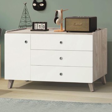 文創集 克順安4尺三抽單門斗櫃-120x40x76cm免組