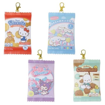 小禮堂 Sanrio 三麗鷗 皮革吊飾零錢包鑰匙圈 (零食風)  Kitty 酷洛米 大耳狗 帕恰狗