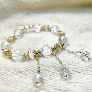 【設計款】14K金白水晶手串