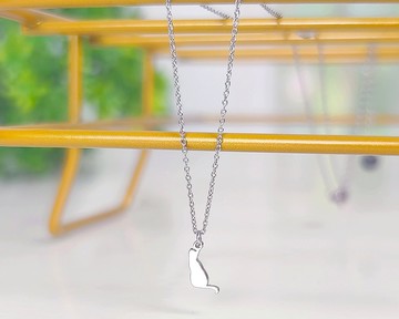 迷你看風景的貓項鍊(小朋友可戴)-迷你動物剪影系列-