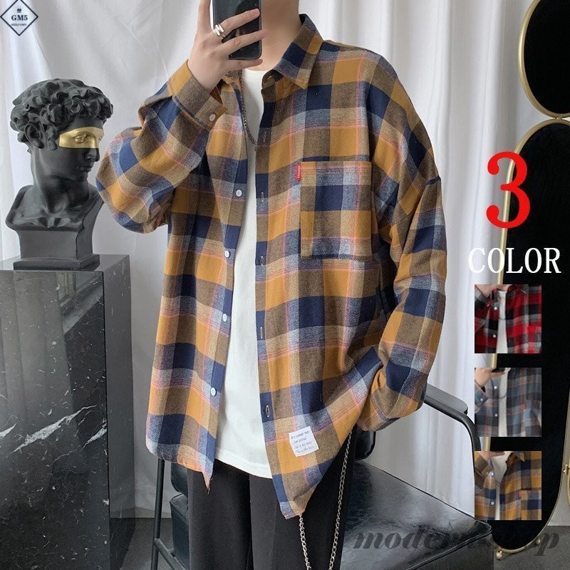 シャツ メンズ 長袖 ビッグシルエット チェック柄 ガンクラブ グレン タータン 長袖シャツ カジュアルシャツ チェックシャツ ビッグシャツ オーバー シャツ 通販 Lineポイント最大get Lineショッピング