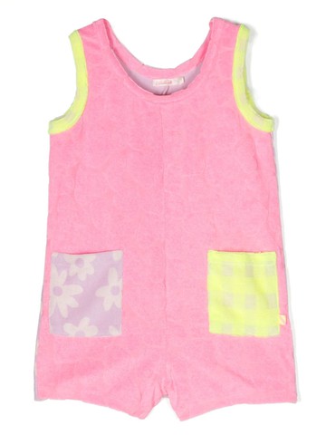 Billieblush - sleeveless terry-cloth jumpsuit - kids - Polyester/Cotton - 4 - Pink