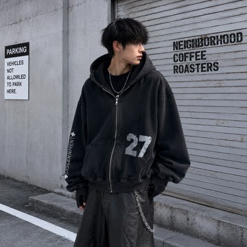 [HORMES](DCM272)DISCERNMENT DCM 短版 水洗 仿舊 老鷹 27 復古 外套 棉褲