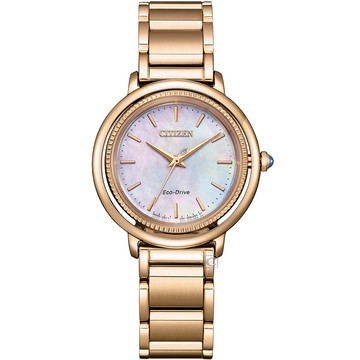 CITIZEN 錶 L系列  光動能錶 珍珠母貝 女錶 手錶-EM1103-86Y