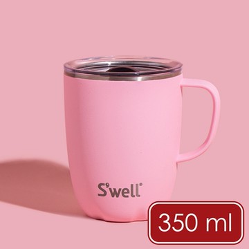 《S well》Mug不鏽鋼滑蓋保溫馬克杯-櫻花粉350ml-- swell水壺保溫杯 保冷保冰杯 推蓋直飲杯 環保杯 便攜杯 咖啡杯 隨行杯
