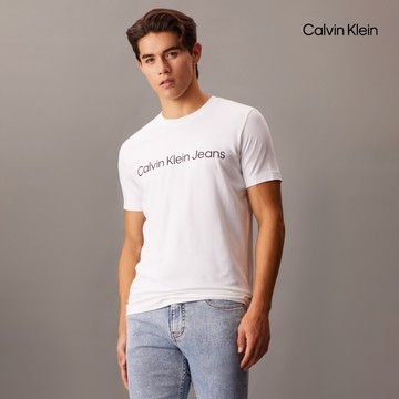 【Calvin Klein】 CK 經典誌修身短袖 T 恤_裸色