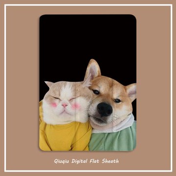 可愛貓咪柴犬2021新款pro11保護套帶筆槽平板10.2/10.5寸氣囊殼18/19ipad air4/3/2/1三折式5/6蘋果9.7迷你65