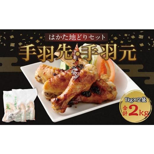 ふるさと納税 福岡県 筑後市 はかた地どり 手羽先 手羽元 セット 各1kg 計2kg 鶏肉 地鶏 肉 福岡県産