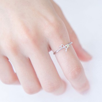 摩羯座925純銀天然石星座戒指 可調式戒指