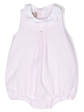La Stupenderia - scallop-collar linen romper - kids - Linen/Flax/Cotton - 9 mth - Pink