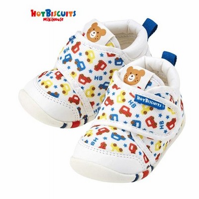 【ミキハウス】 ファーストベビーシューズ ブルー車柄【71-9301-823】12〜13cm ホットビスケッツ
