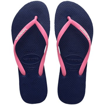 havaianas 哈瓦士 巴西人字拖 女款 Slim logo popup 藍底粉帶 涼鞋 拖鞋 夾腳拖【南風百貨】