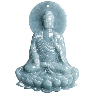 MoonDy 項鍊 翡翠項鍊 黑繩項鍊 佛牌項鍊 玉項鍊 天然翡翠 阿彌陀佛 玉石吊墜 守護神 本命佛 禮物 256