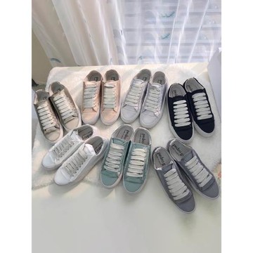 西班牙小眾PG真絲綢緞系帶小白鞋休閑內增高平底鞋大碼