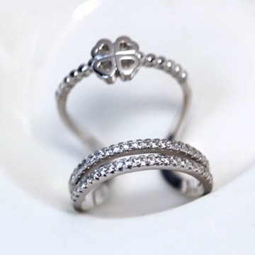 925純銀戒指開口戒-韓版高檔精緻多層情人節生日禮物女飾品73dt636【獨家進口】【米蘭精品】