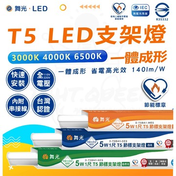 含稅 【舞光】 節標 T5 LED 支架燈 層板燈 串接燈 節能標章 1尺 2尺 4尺 附串接線 層架燈 省電燈具