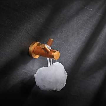 共木復古衣鉤雙鉤門后鉤衣帽鉤衛生間木掛鉤浴巾鉤毛巾鉤壁掛中式