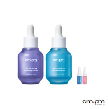 【ampm牛爾】10%神經醯胺修護精華30ml+5%B5藍銅舒緩保濕精華30ml+贈神經醯胺精華+B5藍銅精華5ml
