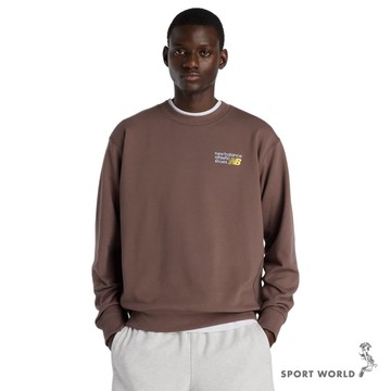 New Balance 長袖上衣 男裝 大學T 美版 咖啡【運動世界】MT41547ABP