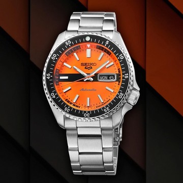 SEIKO 精工 5 Sports 55周年 SKX 機械錶 1969 現代詮釋版 新年開運 送禮推薦-橘 (SRPK11K1/4R36-13V0L)_SK045