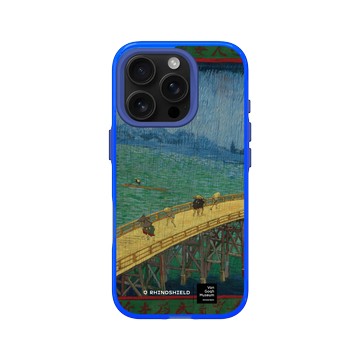 iPhone 16 Pro Clear 激光藍 - Van Gogh Museum - 雨中橋：仿歌川廣重